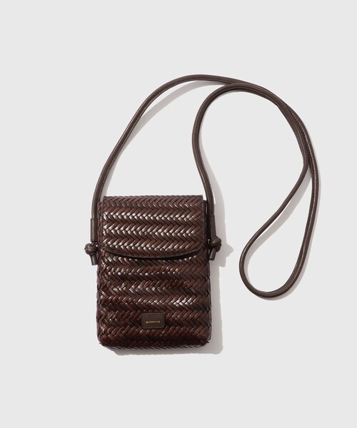 ADAM ET ROPE'(アダムエロペ)の「【Anthology paris/アンソロジー パリ】Leather Mesh Shoulder Bag(ショルダーバッグ・メンズ・ブラック/ダークブラウン・F)」の2枚目の写真