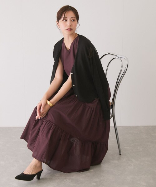 Jayro（ジャイロ）の「メッシュカーディガン（カーディガン/ボレロ・レディース・ブラック/ホワイト系/グリーン・F）」の12枚目の写真
