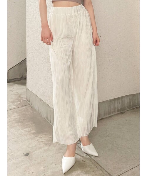 GYDA（ジェイダ）の「サテンプリーツパンツ（その他パンツ・レディース・オフホワイト/ブラック/ピンク/ブラウン・F）」の4枚目の写真
