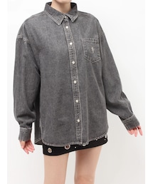 GYDA | CROSS POINTケミカルデニムシャツ(シャツ/ブラウス)