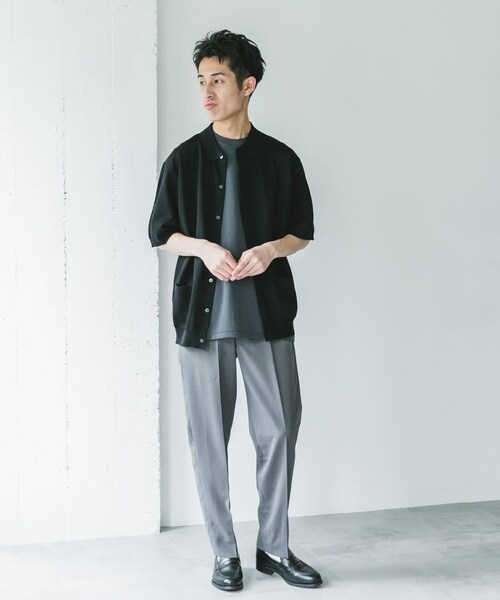 URBAN RESEARCH DOORS(アーバンリサーチドアーズ)の「リネンライクショートスリーブシャツカーディガン(カーディガン/ボレロ・メンズ・BLACK/GRAY/NAVY・M/L)」の12枚目の写真