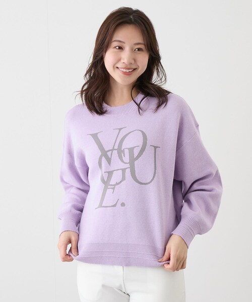 Jayro（ジャイロ）の「ジャガードロゴニットプルオーバー（ニット/セーター・レディース・チャコール/ライトグレー/パープル・F）」の5枚目の写真