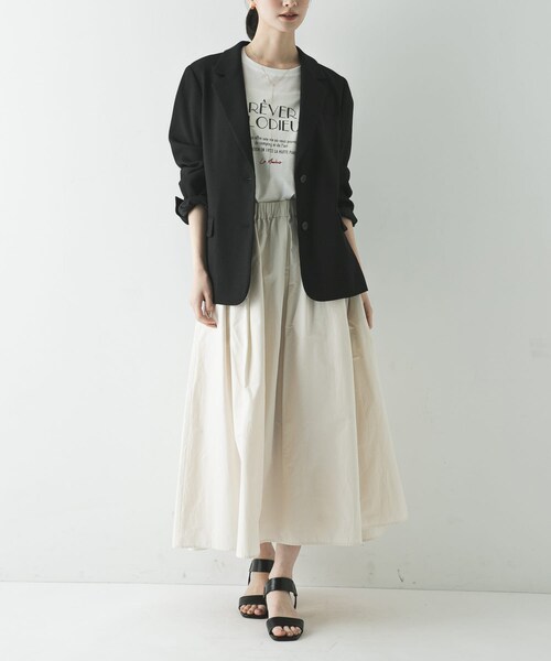 URBAN RESEARCH（アーバンリサーチ）の「リネンライクテーラードジャケット（テーラードジャケット・レディース・BEIGE/BLACK・36/38）」の7枚目の写真