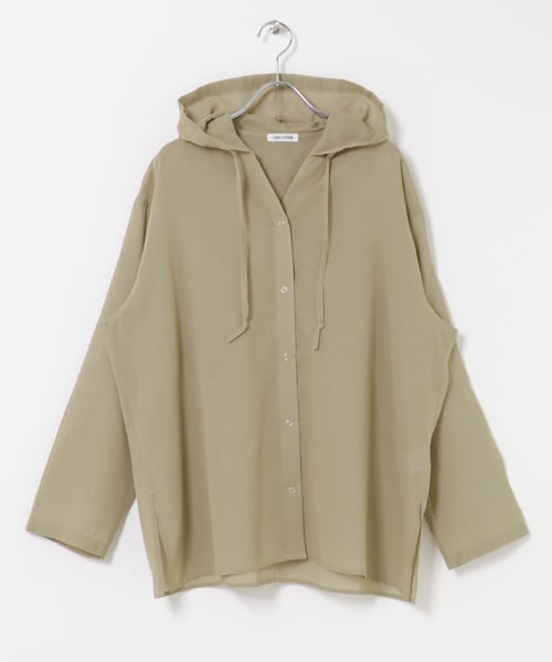 URBAN RESEARCH DOORS(アーバンリサーチドアーズ)の「FORK&SPOON シアーフーディーシャツ(シャツ/ブラウス・レディース・BLACK/BEIGE・1)」の2枚目の写真