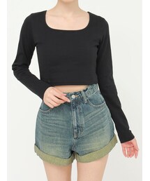 EVRIS | スクエアクロップドトップス(Tシャツ/カットソー)