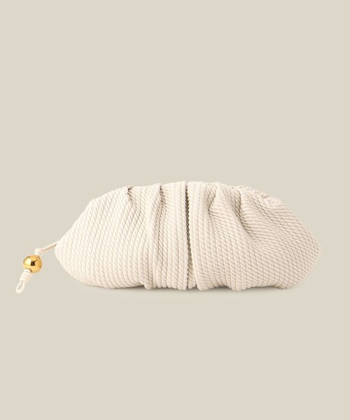 ROPE'（ロペ）の「ラムレザーロープ模様クラッチ/ミディアム（クラッチバッグ・レディース・ブラック/オフホワイト・F）」の4枚目の写真