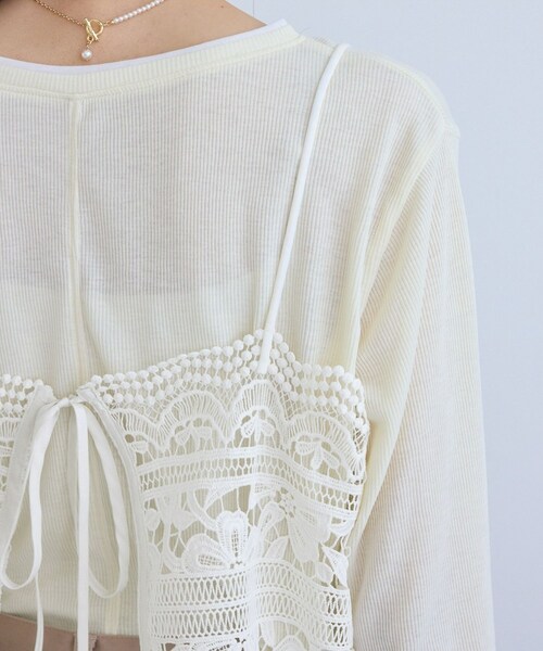ROPE' PICNIC（ロペピクニック）の「ケミカルレースビスチェ（キャミソール・レディース・オフホワイト・F）」の17枚目の写真