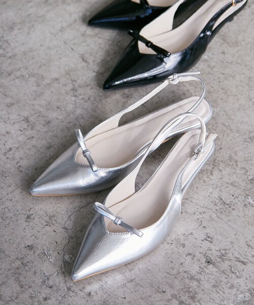 VIS（ビス）の「スリングバックリボンミュール（パンプス・レディース・ブラック/シルバー・L/M/S）」の11枚目の写真
