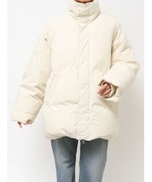 美品 アングリッド ミドル丈 ダウンコート ホワイト アイボリー M ミドル丈ルーズシルエットダウン[品番：MKSW0046887]｜Ungrid
