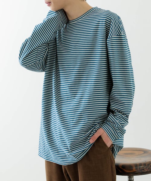 ITEMS URBANRESEARCH(アイテムズ アーバンリサーチ)の「天竺ボーダーロングスリーブカットソー(Tシャツ/カットソー・メンズ・BLU/BRN/CHA・M/L)」の1枚目の写真