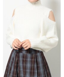 MERCURYDUO | カラーオープンショルダーニット(ニット/セーター)