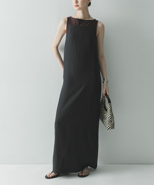 URBAN RESEARCH(アーバンリサーチ)の「『接触冷感』キュプラキャミワンピース(ワンピース・レディース・BLACK/BROWN・36/38)」の3枚目の写真