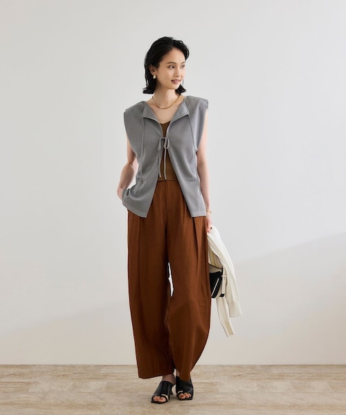 ROPE'(ロペ)の「シャイニー2WAYリボンブラウス/洗える(シャツ/ブラウス・レディース・ブラック/ネイビー/シルバー・F)」の14枚目の写真