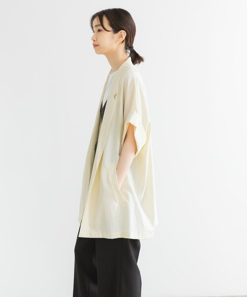 URBAN RESEARCH（アーバンリサーチ）の「ハーフスリーブジャケット（テーラードジャケット・レディース・CHARCOAL/IVORY・FREE）」の6枚目の写真