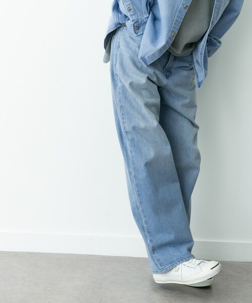 URBAN RESEARCH Sonny Label（アーバンリサーチサニーレーベル）の「『別注』RED KAP×Sonny Label　ワイドデニムパンツ（デニムパンツ・メンズ・ライトインディゴ/ユーズド・M/L）」の6枚目の写真