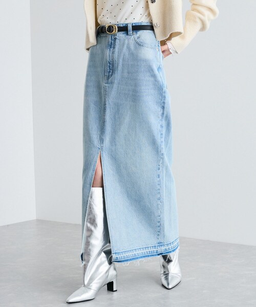 VIS（ビス）の「【洗える】アイラインウォシュデニムスカート（デニムスカート・レディース・ブルー/サックス・M/S）」の3枚目の写真