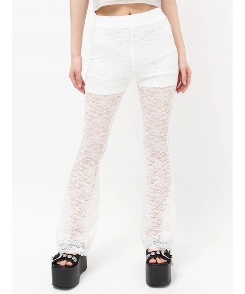 EVRIS（エヴリス）の「レースフレアパンツ（その他パンツ・レディース・ホワイト・S/M）」の4枚目の写真