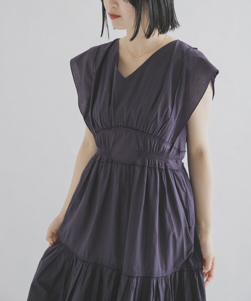 THE GOODLAND MARKET（ザグッドランドマーケット）の「FANAKA　ギャザードレス（ワンピース・レディース・NAVY/WHITE・Free）」の16枚目の写真