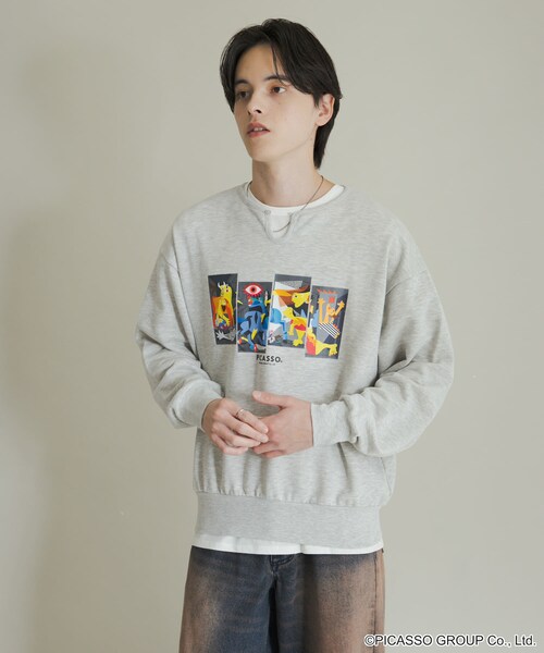 SENSE OF PLACE by URBAN RESEARCH(センスオブプレイスバイアーバンリサーチ)の「PICASSO スキッパースウェット(スウェット・メンズ・BLACK/GRAY/MINT・M/L)」の2枚目の写真