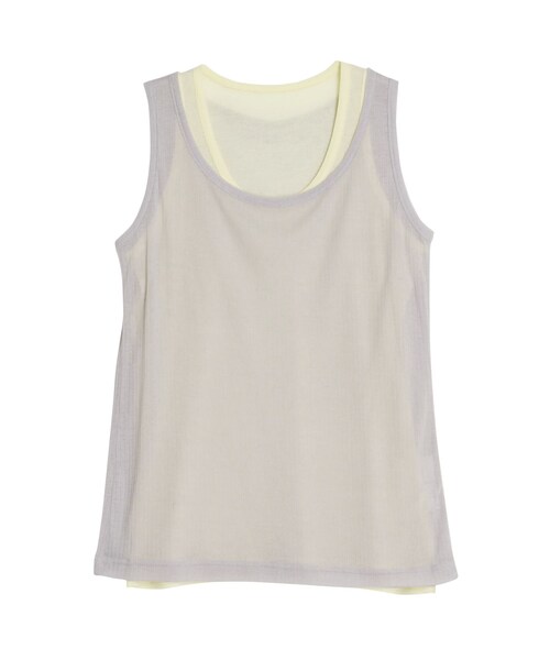 ELENDEEK（エレンディーク）の「SHEER LAYERED TANK（タンクトップ・レディース・オフホワイト/ブラック/イエロー/グレー・F）」の16枚目の写真