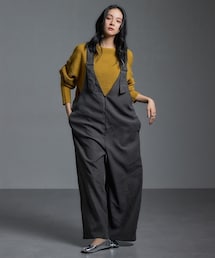 Soiunique | V開きゆったりサイズオールインワン ［Soiunique］(つなぎ/オールインワン)