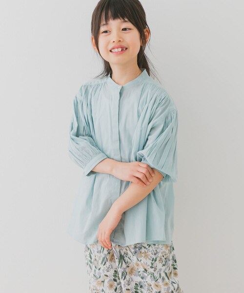 URBAN RESEARCH DOORS（アーバンリサーチドアーズ）の「『親子リンク』コットンボイルギャザーブラウス(KIDS)（その他トップス・キッズ・YELLOW/PINK/MINT/NAVY・105/120/135）」の7枚目の写真