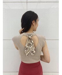 MERCURYDUO | スカーフ付ノースリーブバックシャンニット(ニット/セーター)