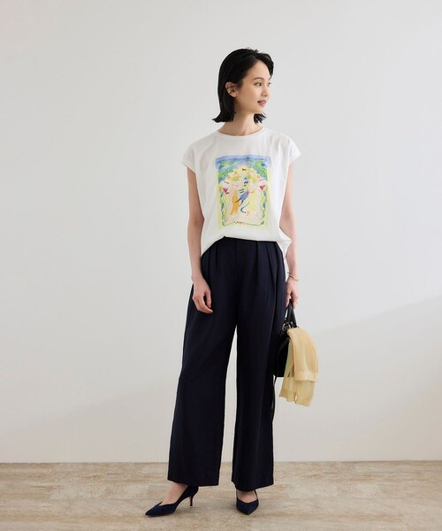 ROPE'（ロペ）の「【Kei Nagayama for ROPE'】プリント ノースリーブTEE【接触冷感・洗濯耐久あり】（Tシャツ/カットソー・レディース・ホワイト・F）」の14枚目の写真