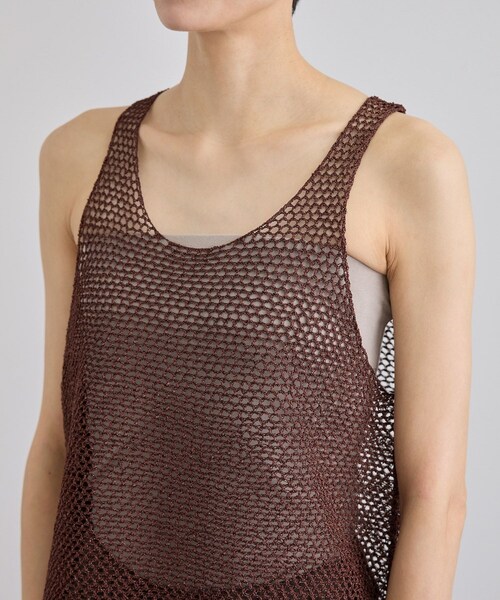 ADAM ET ROPE'（アダムエロペ）の「ラメメッシュタンクトップ（タンクトップ・レディース・ブラウン/ベージュ・F）」の21枚目の写真