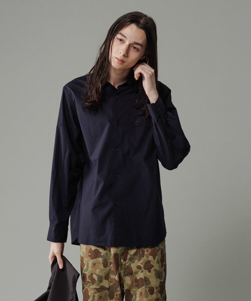 ADAM ET ROPE'（アダムエロペ）の「【Sea Island Cotton】レギュラーカラーシャツ（シャツ/ブラウス・メンズ・ホワイト/ネイビー/ネイビー系/サックス・L/M）」の9枚目の写真