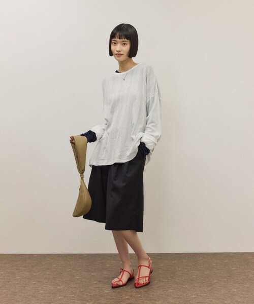 ADAM ET ROPE'（アダムエロペ）の「【Miller for ADAM ET ROPE'】別注 L/S SHEER TEE（2PACK）（Tシャツ/カットソー・レディース・ホワイト/レッド・F）」の7枚目の写真
