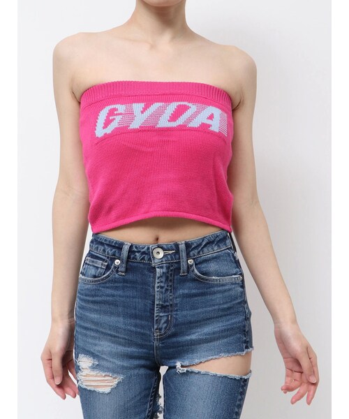 GYDA(ジェイダ)の「GYDA ニットベアトップス(キャミソール・レディース・オフホワイト/ブラック/ピンク/ライム/スカイブルー・F)」の18枚目の写真