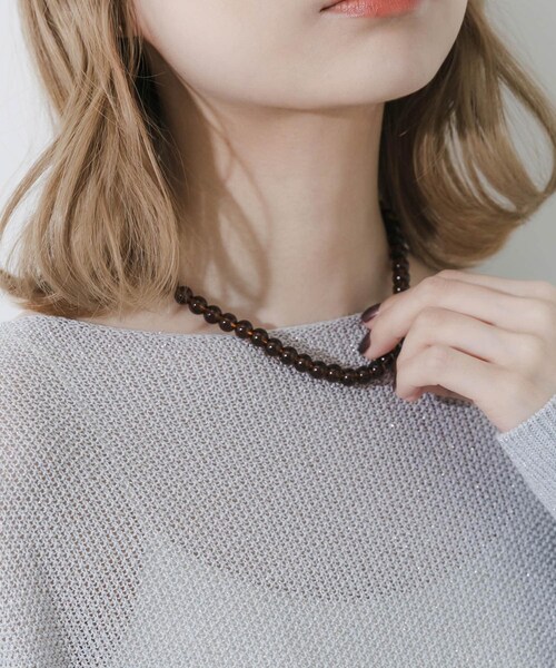 SMELLY（スメリー）の「ステンレスカラーボールビーズネックレス（ネックレス・レディース・RED/BRN/BLK・-）」の15枚目の写真