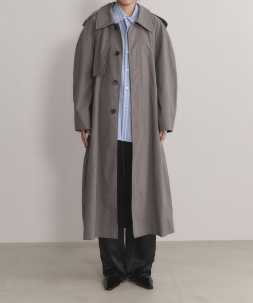 ADAM ET ROPE'（アダムエロペ）の「【EMOELLE】タスランナイロントレンチコート（トレンチコート・レディース・グレー/キナリ・36/38）」の10枚目の写真