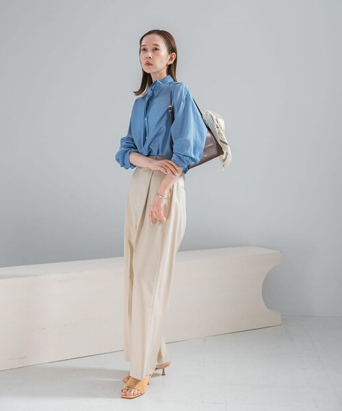 URBAN RESEARCH ROSSO（アーバンリサーチロッソ）の「タイ付デニムライクシアーシャツ（シャツ/ブラウス・レディース・L.BLUE/INDIGO・Free）」の10枚目の写真