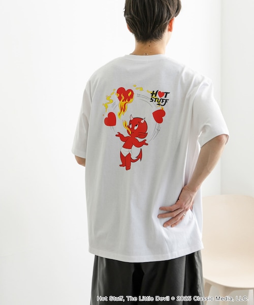 SENSE OF PLACE by URBAN RESEARCH(センスオブプレイスバイアーバンリサーチ)の「『別注』HOT STUFF×SENSE OF PLACE プリントTシャツ A(Tシャツ/カットソー・メンズ・WHITE/CHARCOAL/YELLOW・M/L)」の1枚目の写真