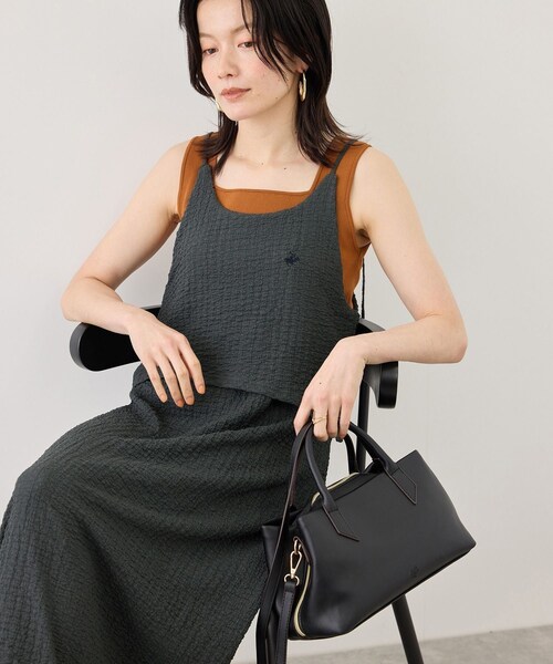 ROPE' PICNIC(ロペピクニック)の「【BEVERLYHILLS POLO CLUB】ふくれジャガードキャミワンピース(ワンピース・レディース・ブラック/キナリ/ブラウン・F)」の10枚目の写真