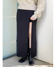 MURUA | マキシ丈ラップニットキュロット【セットアップ着用可能】(スカート)