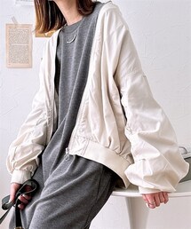 nissen | ゆったりシルエット　裏地付ミリタリーブルゾン(ミリタリージャケット)