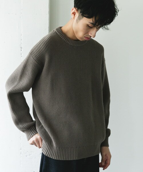 URBAN RESEARCH DOORS(アーバンリサーチドアーズ)の「畦ニット クルーネックプルオーバー(ニット/セーター・メンズ・RED/GRAY/BLUEGREEN/CHARCOAL・M/L)」の9枚目の写真