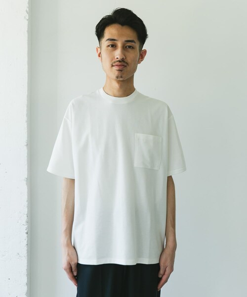 URBAN RESEARCH DOORS（アーバンリサーチドアーズ）の「『Sサイズ/WEB限定』ポンチポケットショートスリーブTシャツ（Tシャツ/カットソー・メンズ・NAVY/WHITE/L.GRAY/L.PINK/INK BLACK・S/M/L/XL）」の18枚目の写真