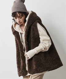 CHIC STYLE | 大きいサイズフェイクファーパーカーベストシックスタイル(ベスト)