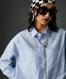 nissen | 【GEVS.】綿100％ストライプビッグシャツ(シャツ/ブラウス)