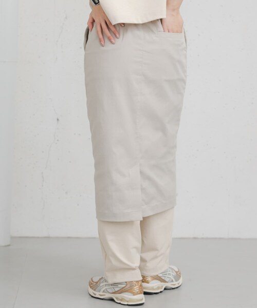 EKAL（エカル）の「『吸水速乾/UVカット』coolmaxカーブラインストレートスカート（スカート・レディース・チャコール/アイボリー・one）」の8枚目の写真