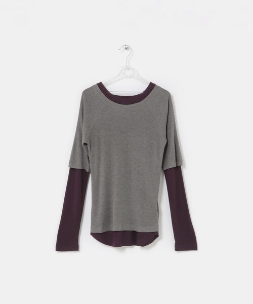 LAATO(ラート)の「layered color tee(Tシャツ/カットソー・レディース・ネズミ/バター/リップ・Free)」の4枚目の写真