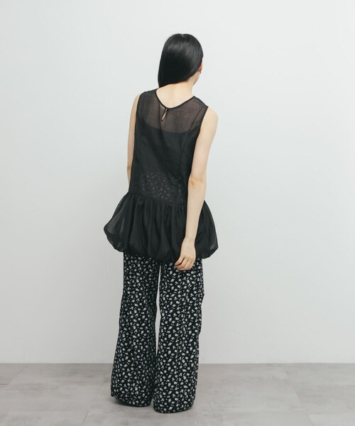 KBF（ケイビーエフ）の「ドロストバルーンスリーブレストップス（チュニック・レディース・IVORY/MAUVE GRAY/BLACK・one）」の21枚目の写真