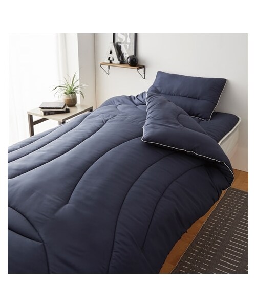 nissen（ニッセン）の「【お買い得！】洗える防ダニ！選べるカラー！布団3点セット（寝具・メンズ・ピンク/ベージュ/ブラウン/ダークグレー/ターコイズブルー/ダルピンク/ダルブルー/オリーブグリーン/ラベンダーグレー・ソフト敷シングルセット/ソフト敷セミダブルセット/ソフト敷ダブルセット/固わた敷シングルセット/固わた敷セミダブルセット/洗える固わた敷シングルセット/洗える固わた敷セミダブルセット）」の3枚目の写真