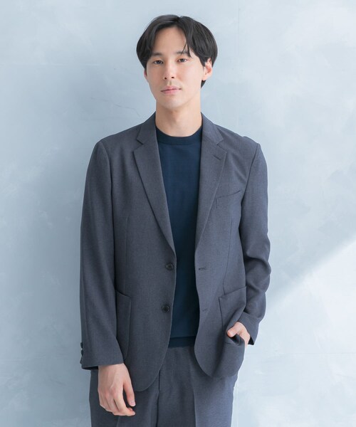 URBAN RESEARCH DOORS(アーバンリサーチドアーズ)の「LIFE STYLE TAILOR リネンライク千鳥柄コンフォータブルジャケット(テーラードジャケット・メンズ・GRAY/BROWN・S/M/L/XL)」の6枚目の写真