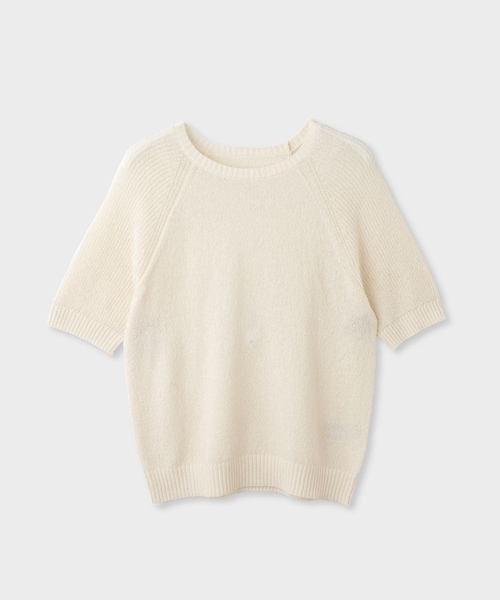 ROPE'(ロペ)の「【一部店舗限定】【REALM(レルム)】HALF SLEEVE KNIT|5分袖ニット(ニット/セーター・レディース・ネイビー/チャコール/ホワイト・38)」の1枚目の写真