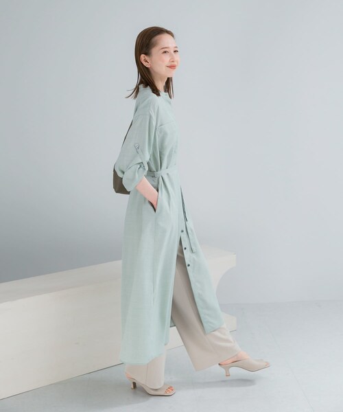URBAN RESEARCH ROSSO（アーバンリサーチロッソ）の「ウォッシャブルリネンライクシャツワンピース（ワンピース・レディース・L/BEIGE/MINT/NAVY・Free）」の20枚目の写真